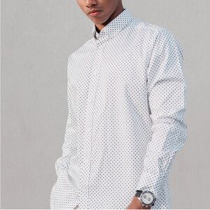 Perry Ellis Portfolio Performance Tech Dress Shirt Modern Fit 17.5 Gorpcore Lite